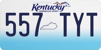 KY license plate 557TYT