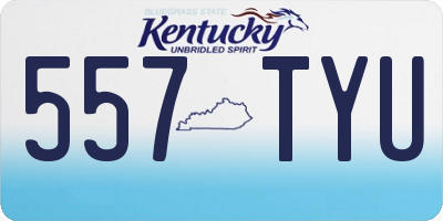 KY license plate 557TYU