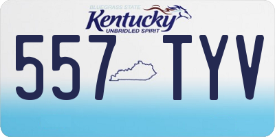 KY license plate 557TYV