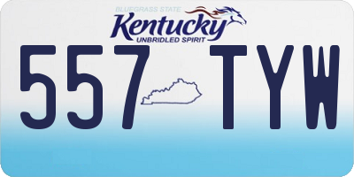 KY license plate 557TYW