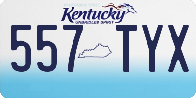 KY license plate 557TYX