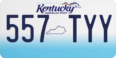 KY license plate 557TYY