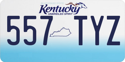 KY license plate 557TYZ