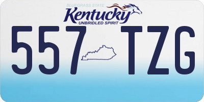 KY license plate 557TZG