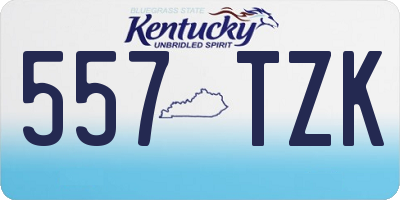 KY license plate 557TZK