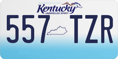 KY license plate 557TZR