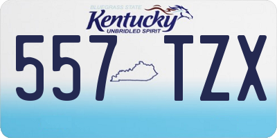 KY license plate 557TZX