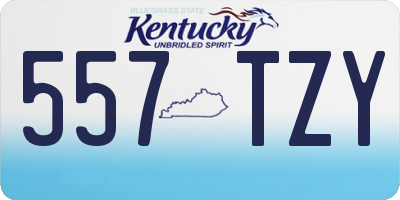 KY license plate 557TZY