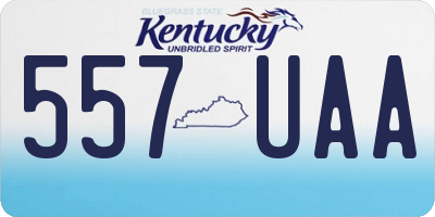 KY license plate 557UAA