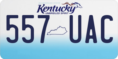 KY license plate 557UAC