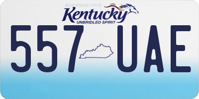 KY license plate 557UAE