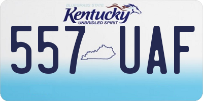 KY license plate 557UAF