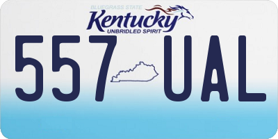 KY license plate 557UAL