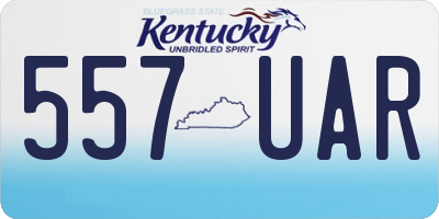 KY license plate 557UAR