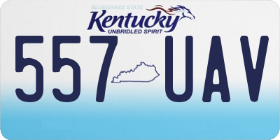 KY license plate 557UAV