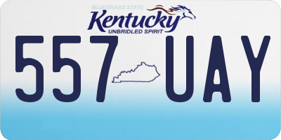 KY license plate 557UAY