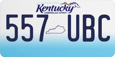 KY license plate 557UBC