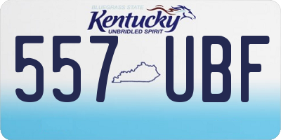 KY license plate 557UBF