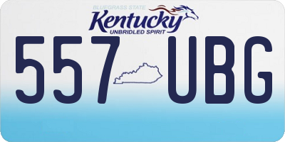 KY license plate 557UBG