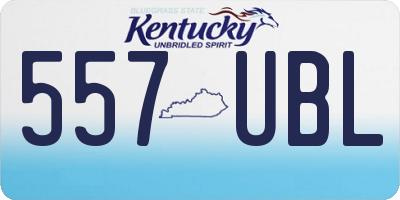KY license plate 557UBL