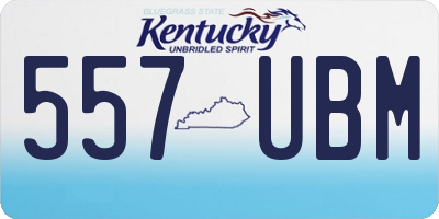 KY license plate 557UBM