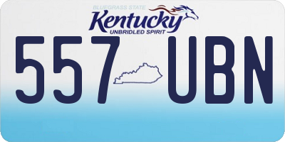 KY license plate 557UBN