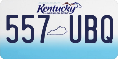 KY license plate 557UBQ