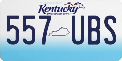 KY license plate 557UBS