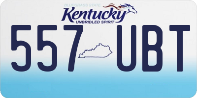 KY license plate 557UBT