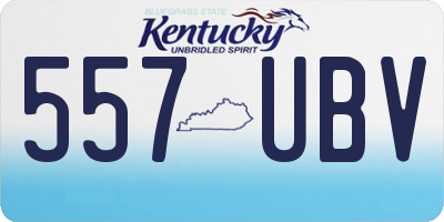 KY license plate 557UBV