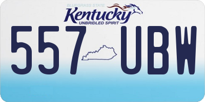 KY license plate 557UBW