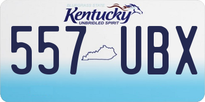 KY license plate 557UBX