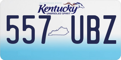 KY license plate 557UBZ
