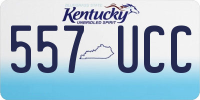 KY license plate 557UCC