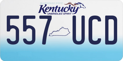 KY license plate 557UCD