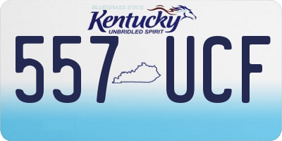 KY license plate 557UCF