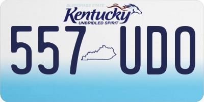 KY license plate 557UDO