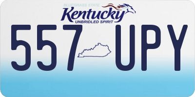 KY license plate 557UPY