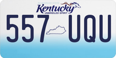 KY license plate 557UQU