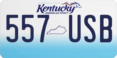 KY license plate 557USB