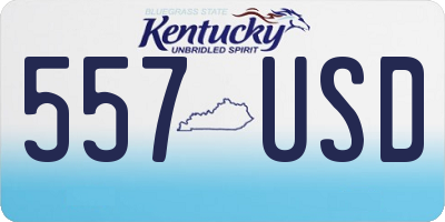 KY license plate 557USD