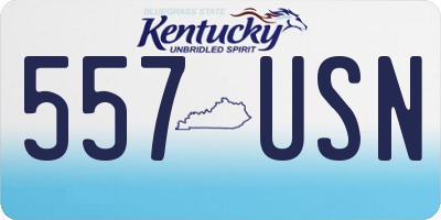 KY license plate 557USN