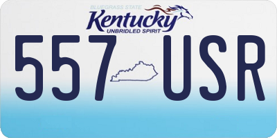 KY license plate 557USR