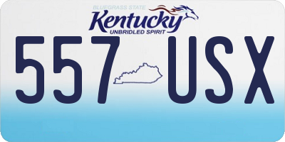 KY license plate 557USX