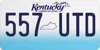 KY license plate 557UTD