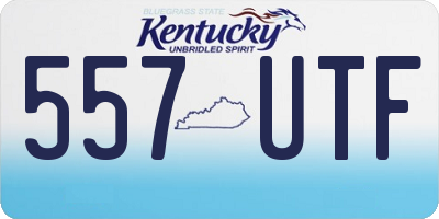 KY license plate 557UTF