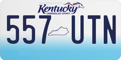 KY license plate 557UTN