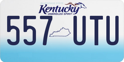KY license plate 557UTU