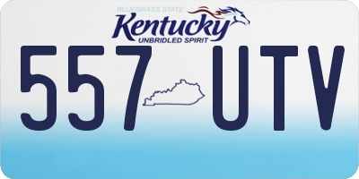 KY license plate 557UTV