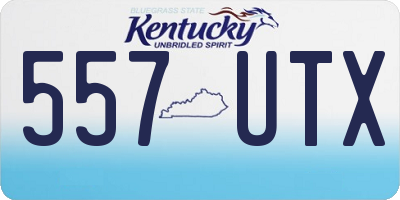 KY license plate 557UTX
